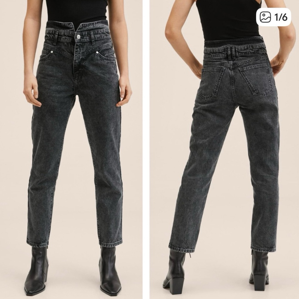 NWT MANGO Mom High-Waist Ankle Jean Sz 2